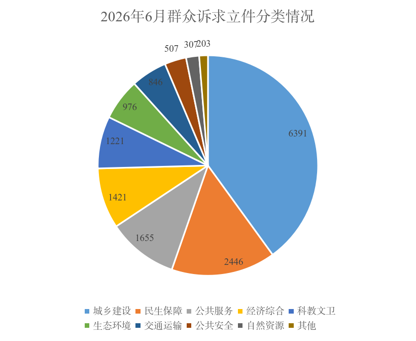 2026年6月群众诉求立件分类情况